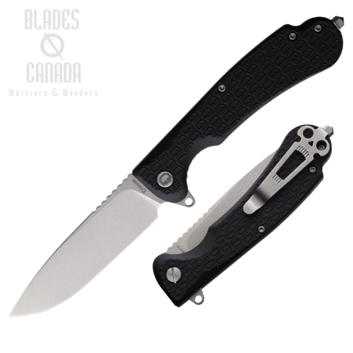 Daggerr Wocket Flipper Folding Knife, Stonewash Blade, FRN Black Textured, WKFRNBKSW