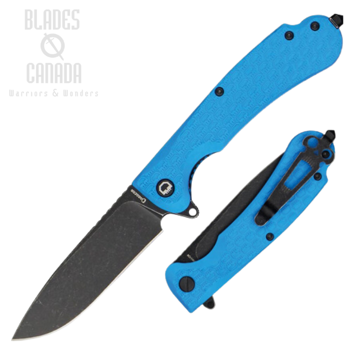 Daggerr Wocket Flipper Folding Knife, Black SW Blade, FRN Blue Textured, WKFRNBLUBW