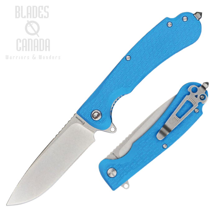 Daggerr Wocket Flipper Folding Knife, Stonewash Blade, FRN Blue Textured, WKFRNBLUSW