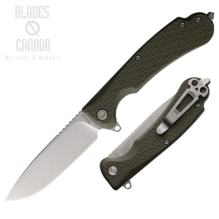 Daggerr Wocket Flipper Folding Knife, Stonewash Blade, FRN Olive Textured, WKFRNOLSW