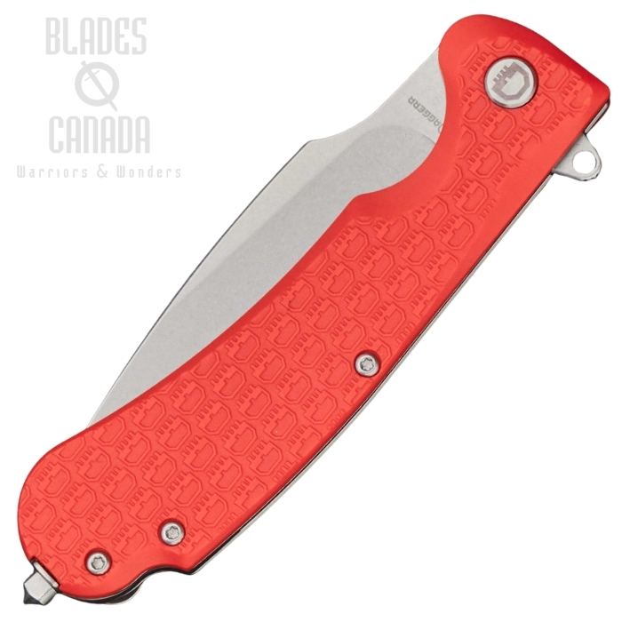 (image for) Daggerr Fielder Flipper Folding Knife, Stonewash Blade, FRN Orange, FDFRNRNGSW