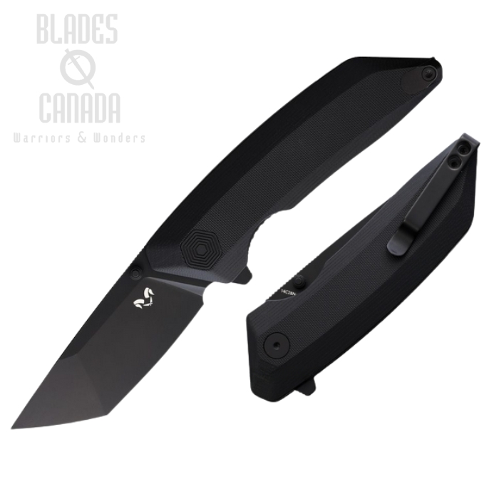 Damned Designs Chimera Flipper Folding Knife, 14C28N Black, G10 Black, DMN009GBB (image for) Damned Designs Chimera Flipper Folding Knife, 14C28N Black, G10 Black, DMN009GBB