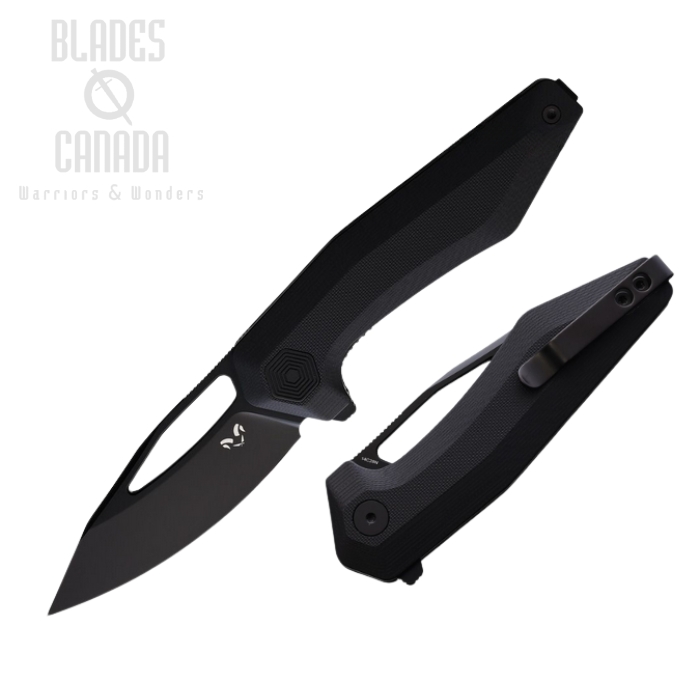 Damned Designs Brahma Flipper Folding Knife, 14C28N Black, G10 Black, DMN010GBB (image for) Damned Designs Brahma Flipper Folding Knife, 14C28N Black, G10 Black, DMN010GBB