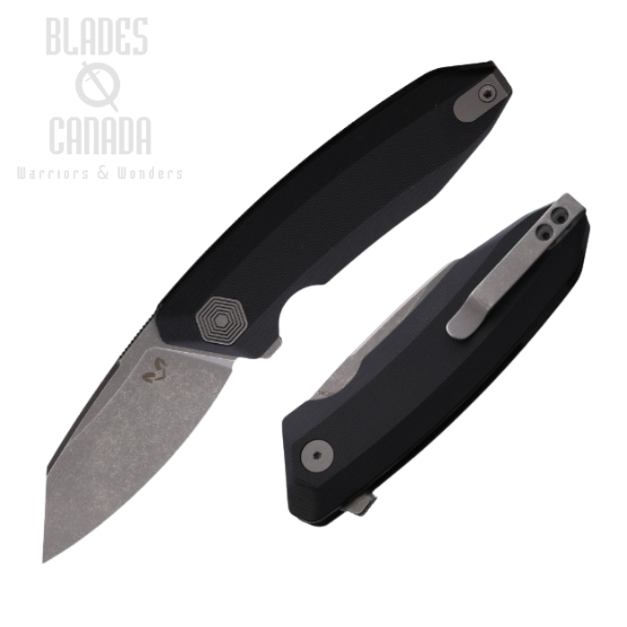 Damned Designs Wraith Flipper Folding Knife, 14C28N, G10 Black, DMN011GB (image for) Damned Designs Wraith Flipper Folding Knife, 14C28N, G10 Black, DMN011GB