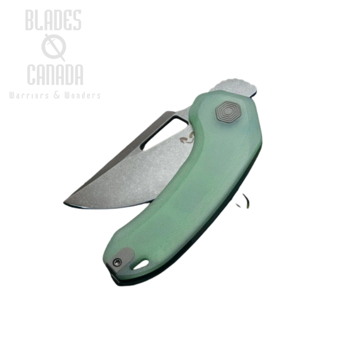 Damned Designs Djinn XL Flipper Framelock Knife, 14C28N, G10 Jade, DMN015XLGJ (image for) Damned Designs Djinn XL Flipper Framelock Knife, 14C28N, G10 Jade, DMN015XLGJ