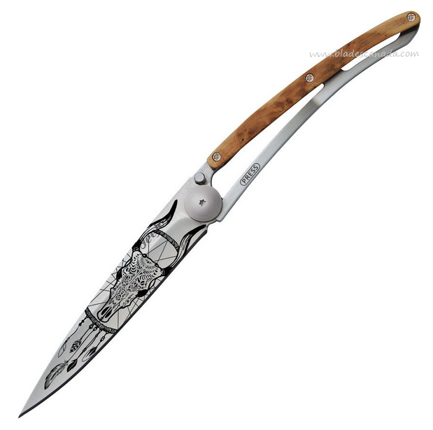 Deejo Tattoo 37g Dream Folding Knife, Juniper Wood, DEE1CB043