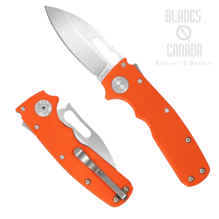 Demko Shark Cub Shark Lock Folding Knife, CPM 20CV Slicer Shark, G10 Orange Peel Ply, SC-20CV-G10-ORANGE-SS