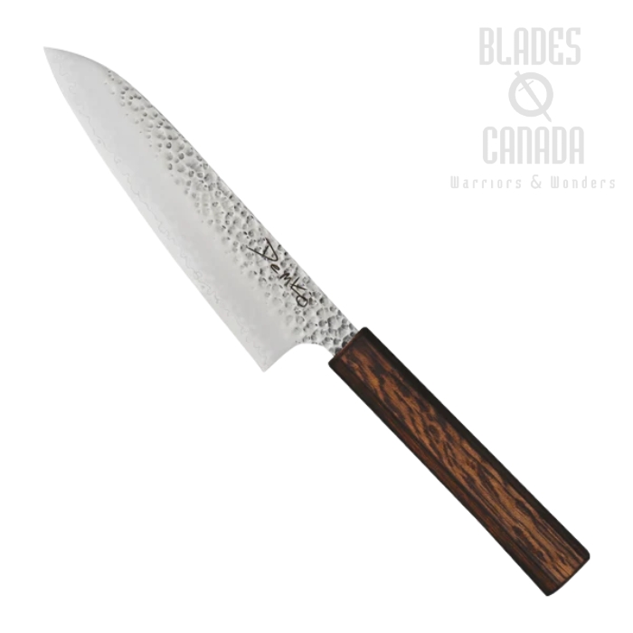 Demko Santoku Japanese Kitchen Knife, VG10 San Mai 6.75", Red Oak Handle, DK-JPN-KTCHN-SANTOKU