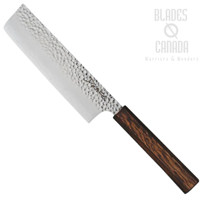 Demko Nakiri Japanese Kitchen Knife, VG10 San Mai, Red Oak Handle, DK-JPN-KTCHN-NAKIRI