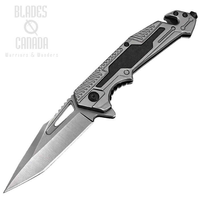 (image for) ElitEdge Rescue Flipper Folding Knife, Assisted Opening, 440C Satin, Stainless/G10 Black, 10-A117GYG