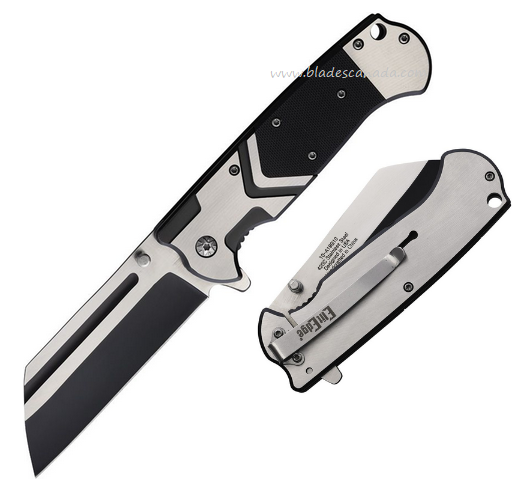 ElitEdge Flipper Folding Knife, Assisted Opening, Two Tone Blade, Stainless/G10, 10A19G10