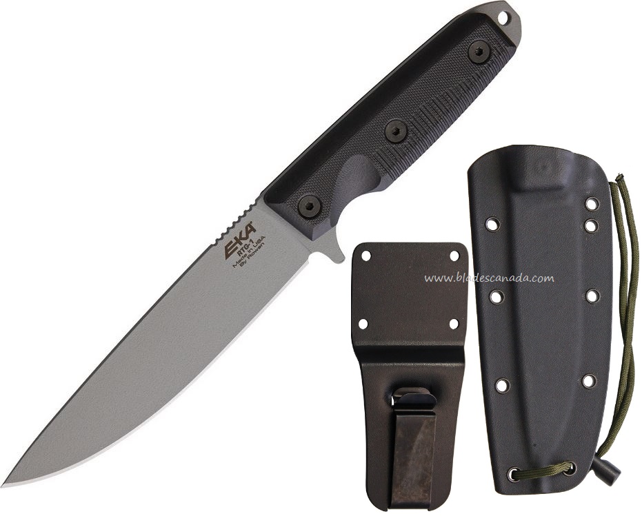 Eka Knives RTG-1 Gray 1095HC Blade, G10 Handle, Kydex Sheath, EKA50210