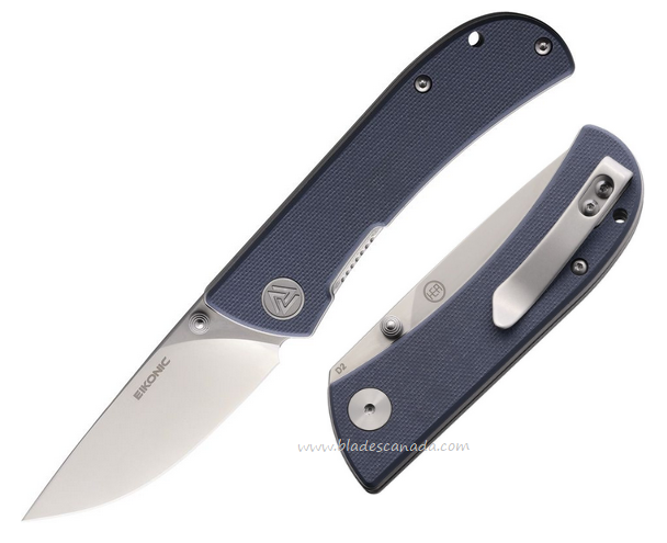 Eikonic Fairwind Folding Knife, D2 Satin, G10 Blue, EKC220SSGY