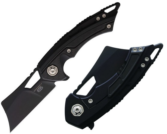 EOS Mini Nautilus Cleaver Black CPM-S90V - Black Titanium & CF BLackout Silver