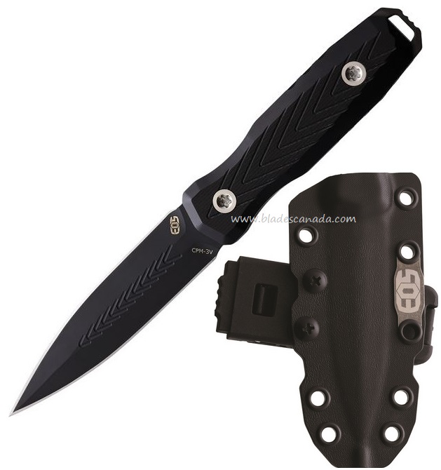 EOS Knives Mini Thresher Fixed Blade Knife, CPM-3V Steel, Aluminum Handle, EOS098 - Click Image to Close