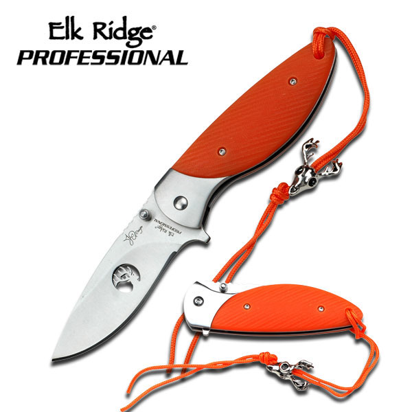 Elk Ridge EP001OR Professional Folding Knife, G10 Orange