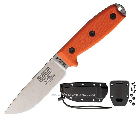 ESEE Model 4 Fixed Blade Knife, S35VN, G10 Orange, 4P35V-OR