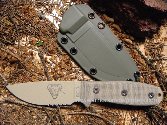 ESEE 3SM-DT Fixed Blade Knife, 1095 Carbon, Micarta Rounded Pommel, Nylon Green Sheath, 3SM-DT