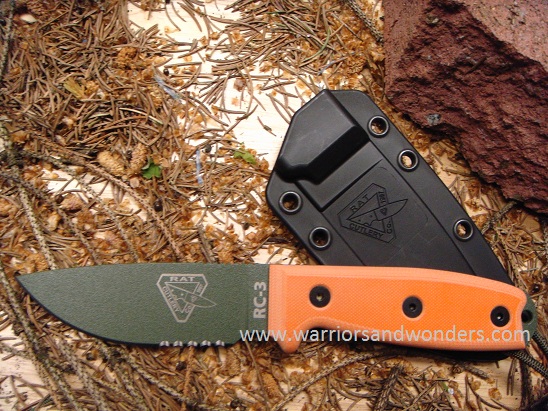 ESEE 3SM-OD Fixed Blade Knife, 1095 OD Green, G10 Orange
