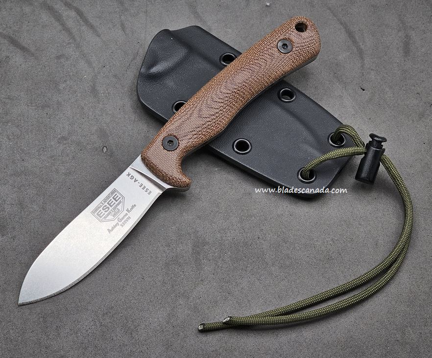 ESEE Ashley Emerson Game Fixed Blade Knife, S35VN SW, Micarta Brown, AGK-35V