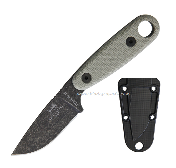 ESEE Izula II Fixed Blade Knife, 1095HC Black, Micarta, ESIZ2BBO, IZULA-II-B-BO