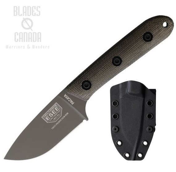 Esee Pacaya Fixed Blade Knife, 3V Olive Cerakote, Micarta OD, PACAYA3V-OD
