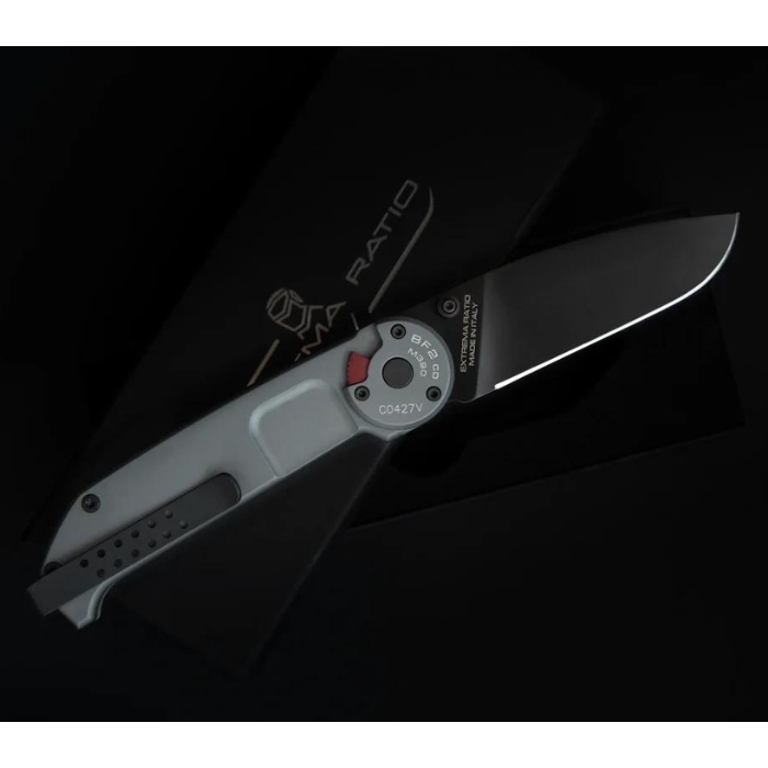 Extrema Ratio BF2 CD Folding Knife, M390 Black, Aluminum Tactical Grey