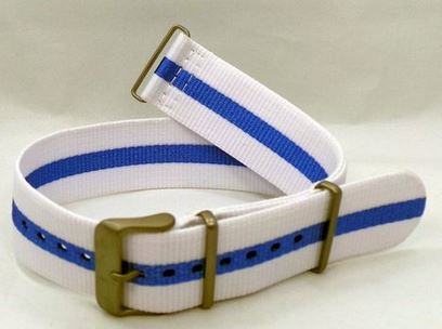 Vostok Europe NATO Ballistic Nylon Strap White/Blue 24mm - Click Image to Close