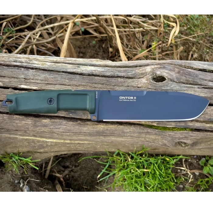 Extrema Ratio Ontos ll Fixed Blade Knife, Bohler S600 Black, Forprene Green, Molle Sheath