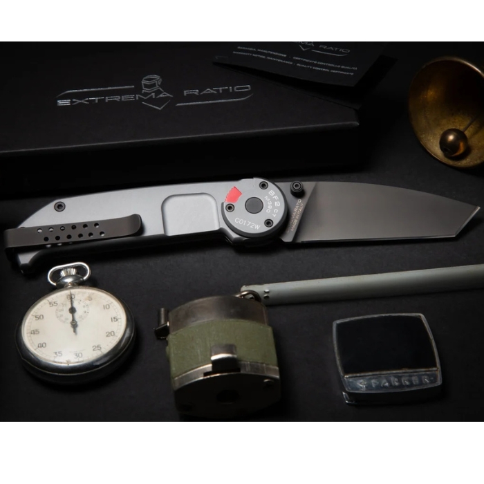 Extrema Ratio BF2 CT Folding Knife, M390 Black, Aluminum Tactical Grey