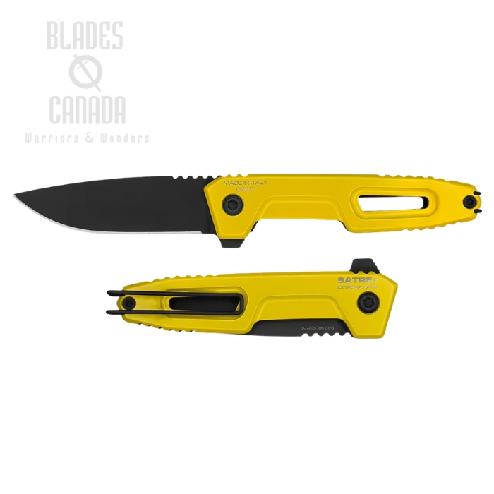 (image for) Extrema Ratio Satre F Flipper Folding Knife, Nitrogen Black, Aluminum Yellow
