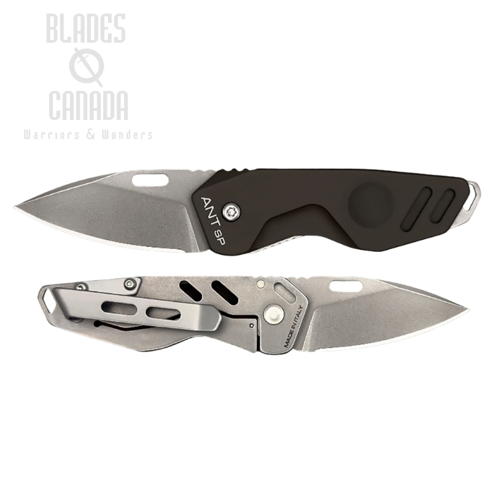 (image for) Extrema Ratio Ant SP Framelock Folding Knife, N690 Stonewash, Aluminum Ranger Green