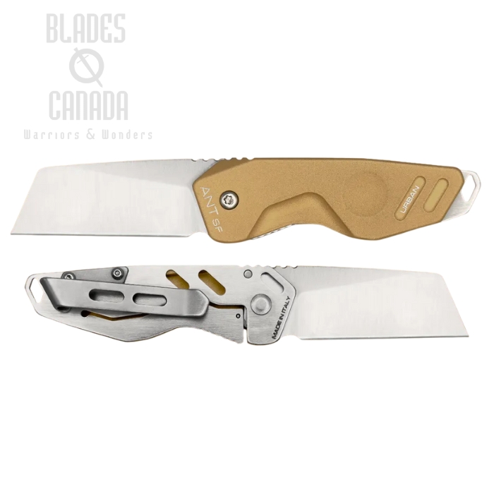 (image for) Extrema Ratio Ant Urban SF Framelock Folding Knife, N690 Satin, Aluminum Gold