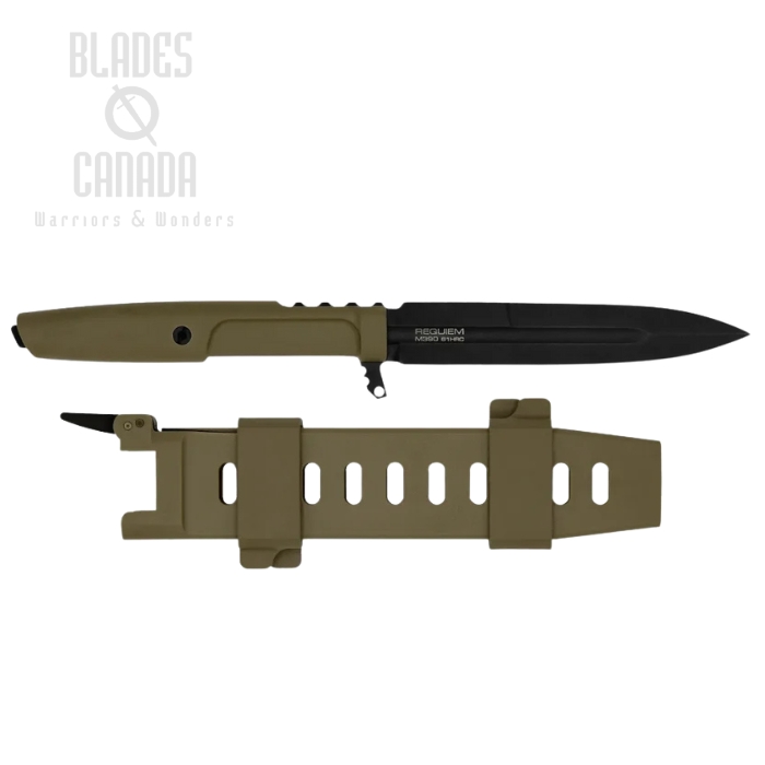 Extrema Ratio Requiem Fixed Blade Knife, M390 Black , Forprene HCS, Molle Sheath