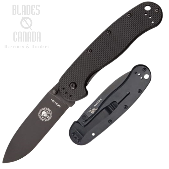 (image for) ESEE Avispa Framelock Folding Knife, AUS 8, GFN Black/Stainless, BRK1301B
