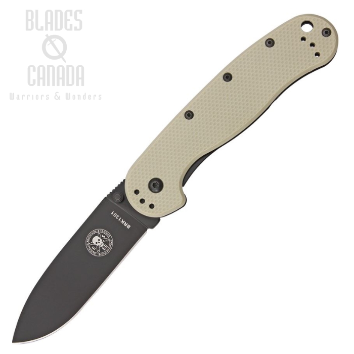 (image for) ESEE Avispa Framelock Folding Knife, D2 Steel, GFN Tan/Stainless, BRK1302DTB