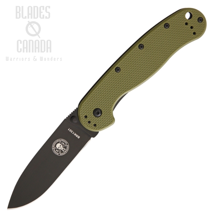 (image for) ESEE Avispa Framelock Folding Knife, D2 Steel, GFN OD Green/Stainless, BRK1302ODB