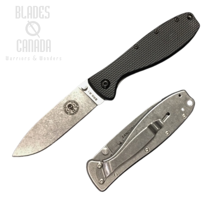 (image for) ESEE Zancudo Framelock Folding Knife, AUS 8, GFN Black/Stainless, BRKR1
