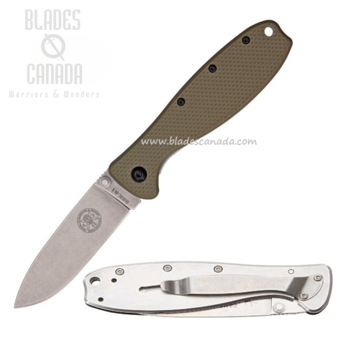 (image for) ESEE Zancudo Framelock Folding Knife, AUS 8A, GFN Tan/Stainless, BRKR1DT