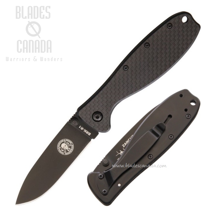 (image for) ESEE Zancudo Framelock Folding Knife, D2 Steel, Carbon Fiber/Stainless, BRKR2CFB