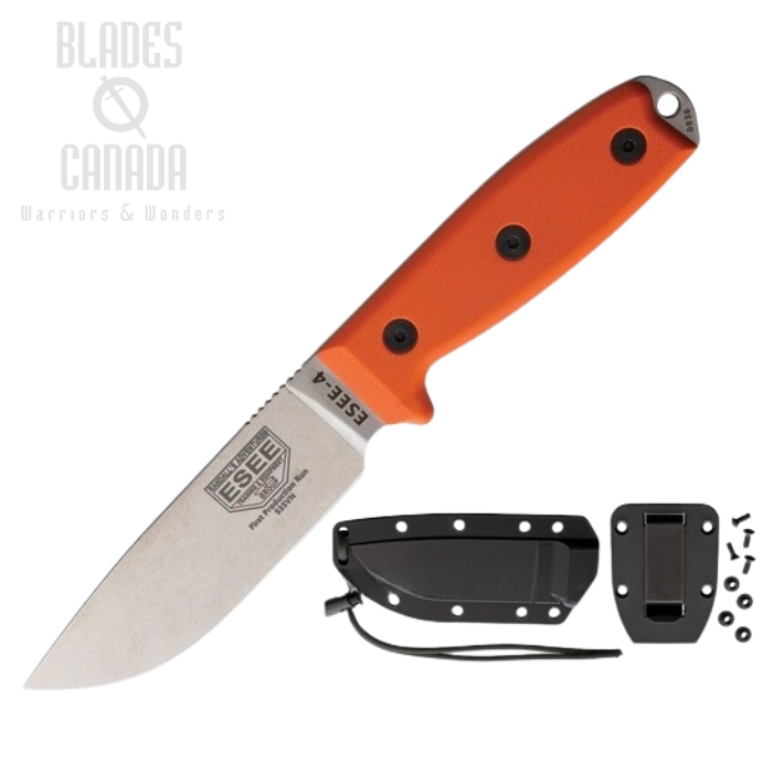 (image for) ESEE Model 4 Fixed Blade Knife, S35VN, G10 Orange, 4P35V-OR