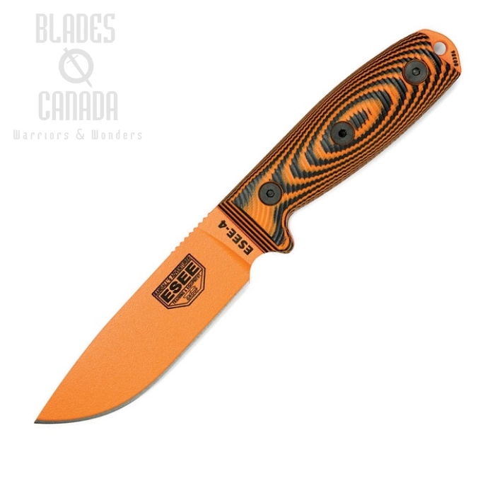 (image for) ESEE 4POR-006 Fixed Blade Knife, 1095 Carbon Orange, G10 3D Black/Orange, 4POR-006