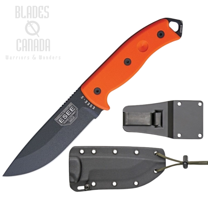 ESEE 5P-BOR Fixed Blade Knife, 1095 Carbon, G10 Orange, Kydex Sheath, 5P-BOR (image for) ESEE 5P-BOR Fixed Blade Knife, 1095 Carbon, G10 Orange, Kydex Sheath, 5P-BOR