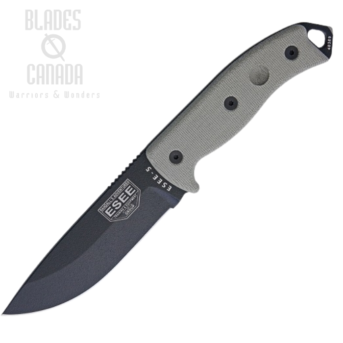 (image for) ESEE 5P-KO-E Black 1095, Micarta [KNIFE ONLY NO SHEATH], ESEE5PKOE