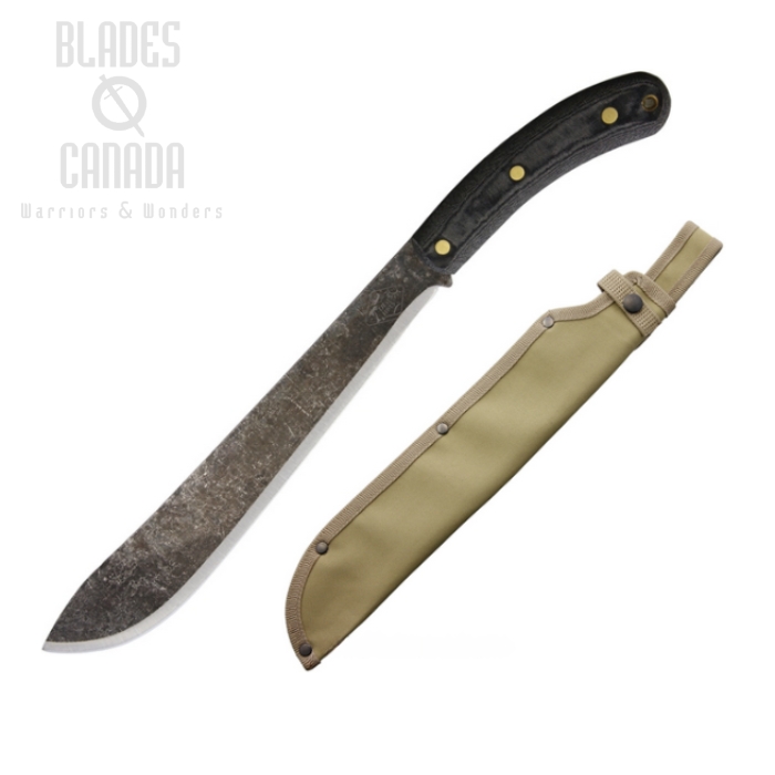 (image for) ESEE Darien Fixed Blade Machete, 1075HC, Micarta Black, Tan Sheath, Darien