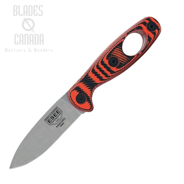 (image for) ESEE XAN1-006 Xancudo Fixed Blade Knife, S35VN, G10 3D Orange/Black With Hole, XAN1-006
