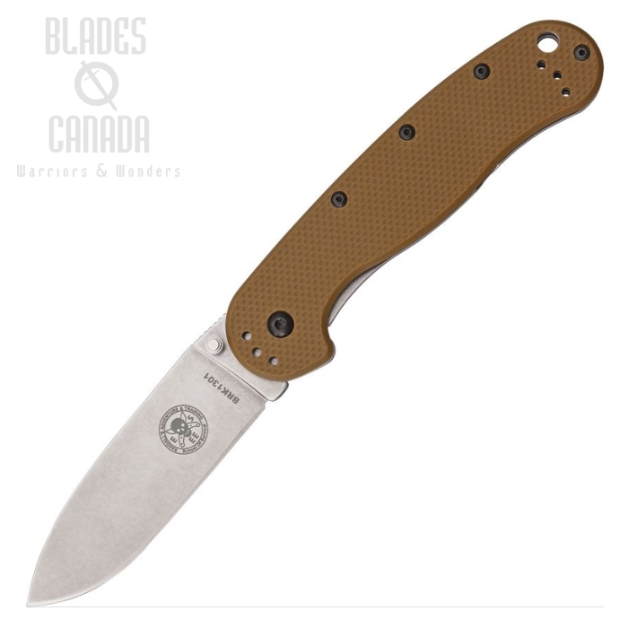 (image for) ESEE Avispa Framelock Folding Knife, AUS 8, GFN Coyote/Stainless, BRK1301CB