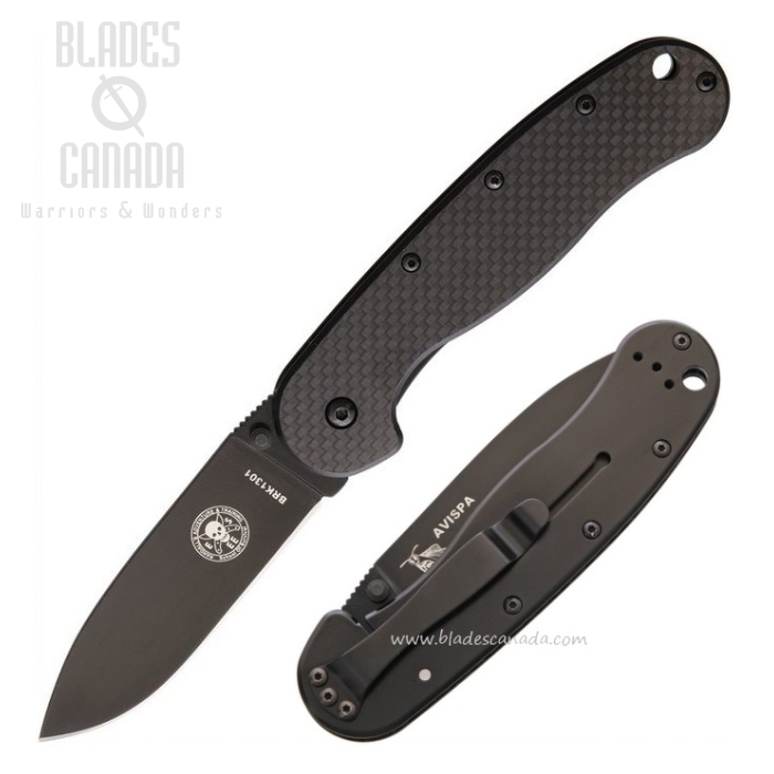 (image for) ESEE Avispa Framelock Folding Knife, D2 Steel, Carbon Fiber/G10, BRK1302CFB