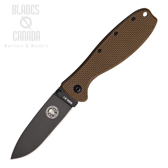 (image for) ESEE Zancudo Framelock Folding Knife, AUS 8A, GFN Brown/Stainless, BRKR1CBB