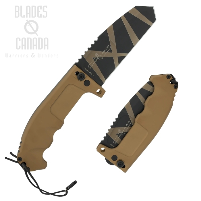 (image for) Extrema Ratio RAO Folding Knife, Bohler N690, Aluminum Desert Warfare, Nylon MOLLE Sheath